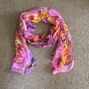Bright colored light flowy scarf
